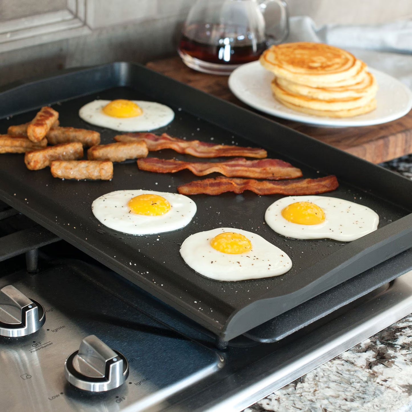Ceramic Nonstick Double Backsplash Griddle