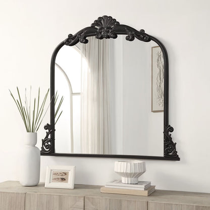 Filigree Wall Mirror, Black