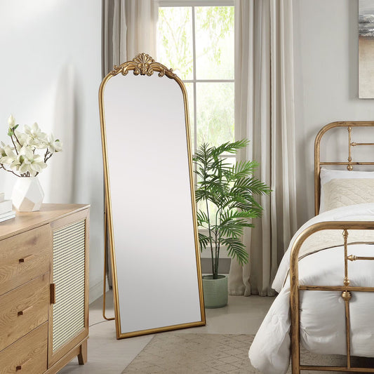 Filigree Easel Full Length Mirror, Gold