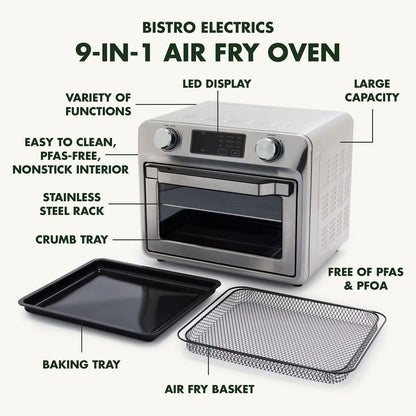 Bistro Stainless Steel 9-in-1 Air Fry Oven