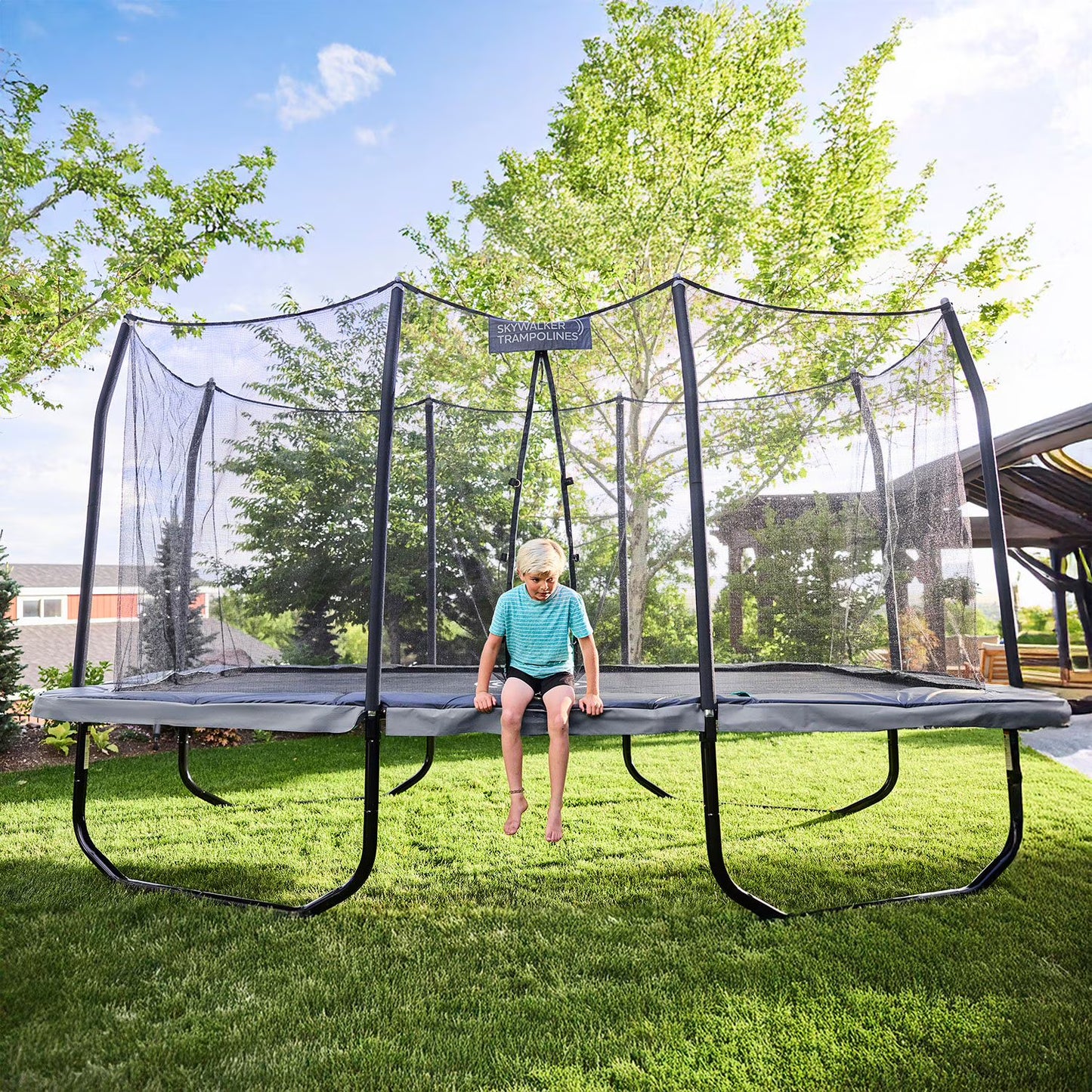 Elite Series 9' x 15' Rectangle Trampoline with Ladder