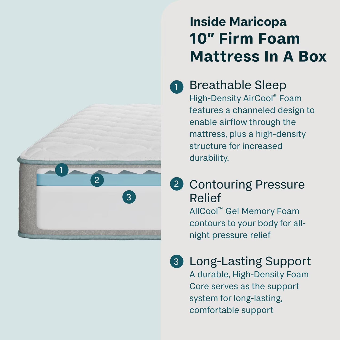 Maricopa 10" Firm Memory Foam Mattress