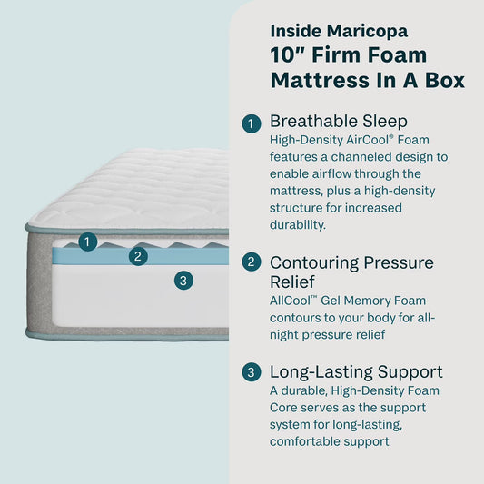 Maricopa 10" Firm Memory Foam Mattress