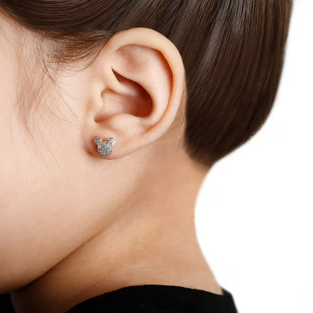 Disney Diamond Earrings in 14K White Gold