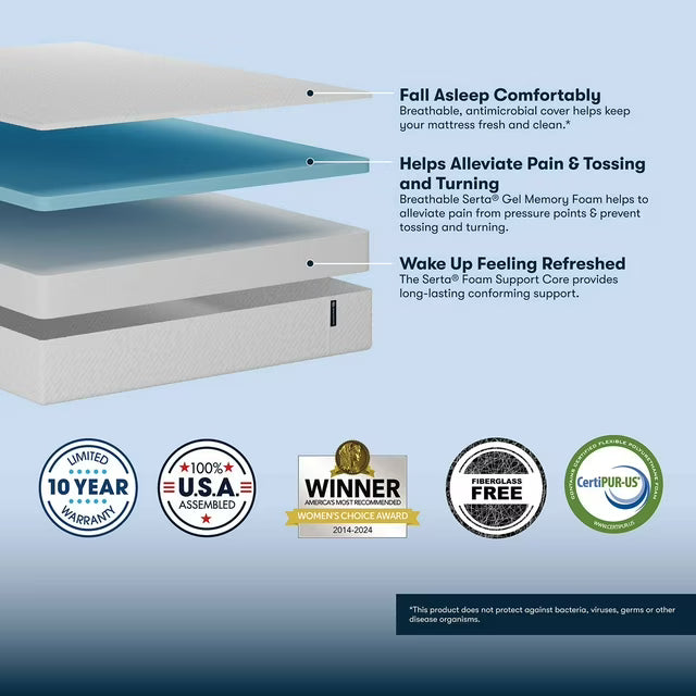 8" Medium Gel Memory Foam Mattress