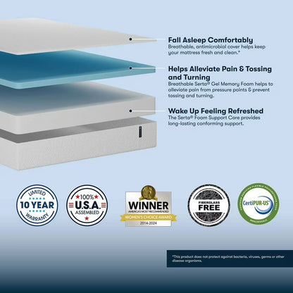8" Medium Gel Memory Foam Mattress