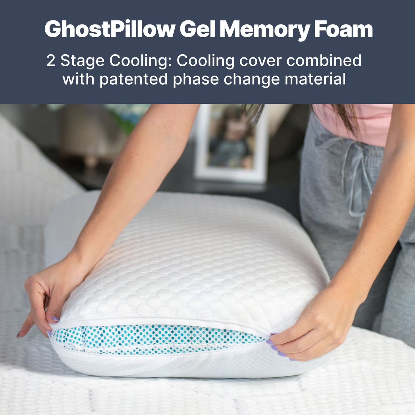 Gel Memory Foam Cooling Bed Pillow, Standard/Queen