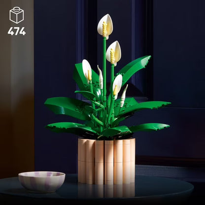 LEGO Botanicals Peace Lily Flower Room Decor Building Set, 474 pc.