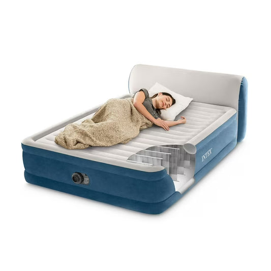 Queen DuraBeam Headboard Air Mattress w/ Internal Pump