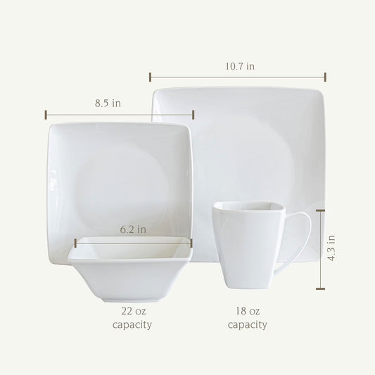 32-Piece Squared Dinnerware Set