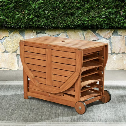 FSC Teak Folding Dining Set with Sunbrella Fabric, 7pc