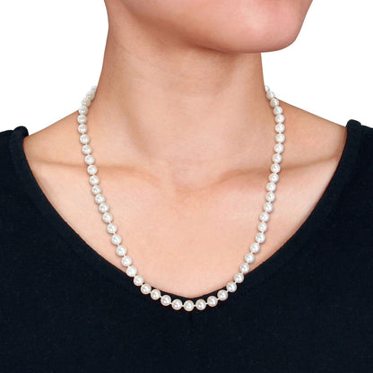 Freshwater Cultured Pearl Necklace and Bracelet Set in Sterling Silver