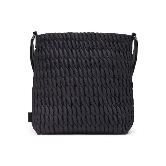 Quilted Nylon Messenger Crossbody Bag