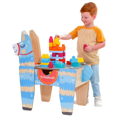 Llama Pinata Building Bricks Table with 50 Blocks