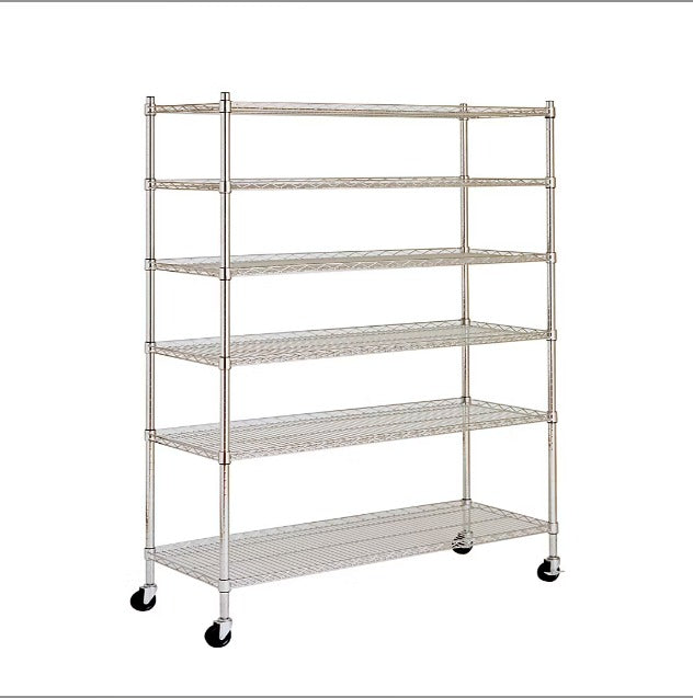 48" 6-Shelf Steel Rack - Chrome