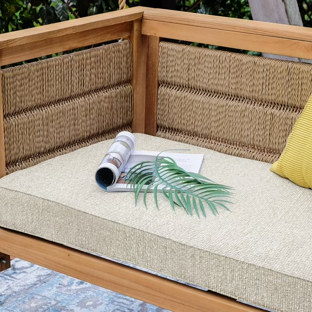 Salinas Teak Wicker Porch Swing