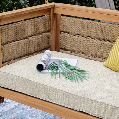 Salinas Teak Wicker Porch Swing