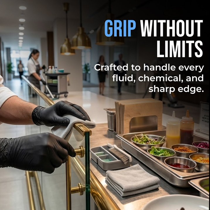 Simpli-Magic Industrial Black Nitrile Gloves, 1000-Count - M, L & XL