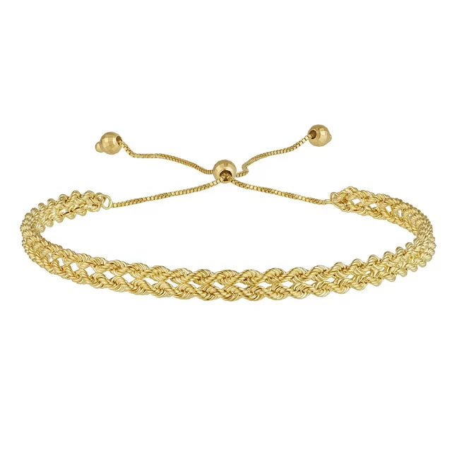 Kissing Hearts Bolo Bracelet in 14K Gold