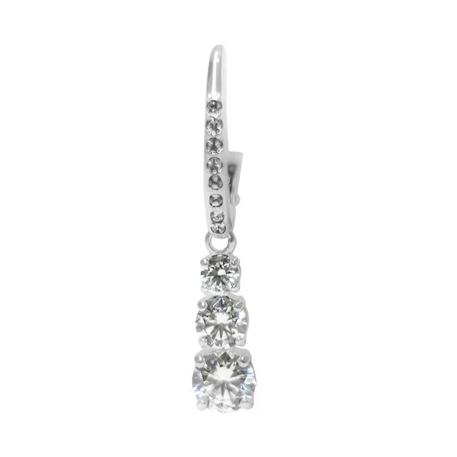 Round Cut White Crystal Stilla Attract Hoop Earrings
