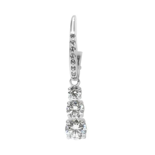 Round Cut White Crystal Stilla Attract Hoop Earrings