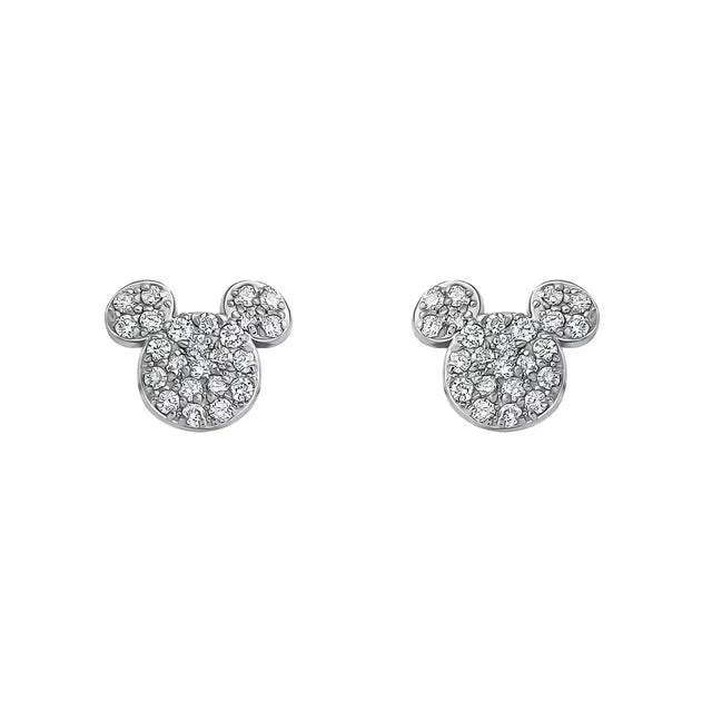 Disney Diamond Earrings in 14K White Gold