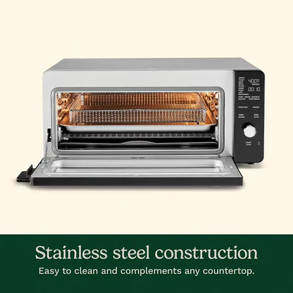 14-in-1 Space-Saving Digital Air Fryer Oven with 2-in-1 9"x13" Pan