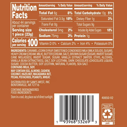 Dark Chocolate Soft Sea Salt Caramels, 36 oz.