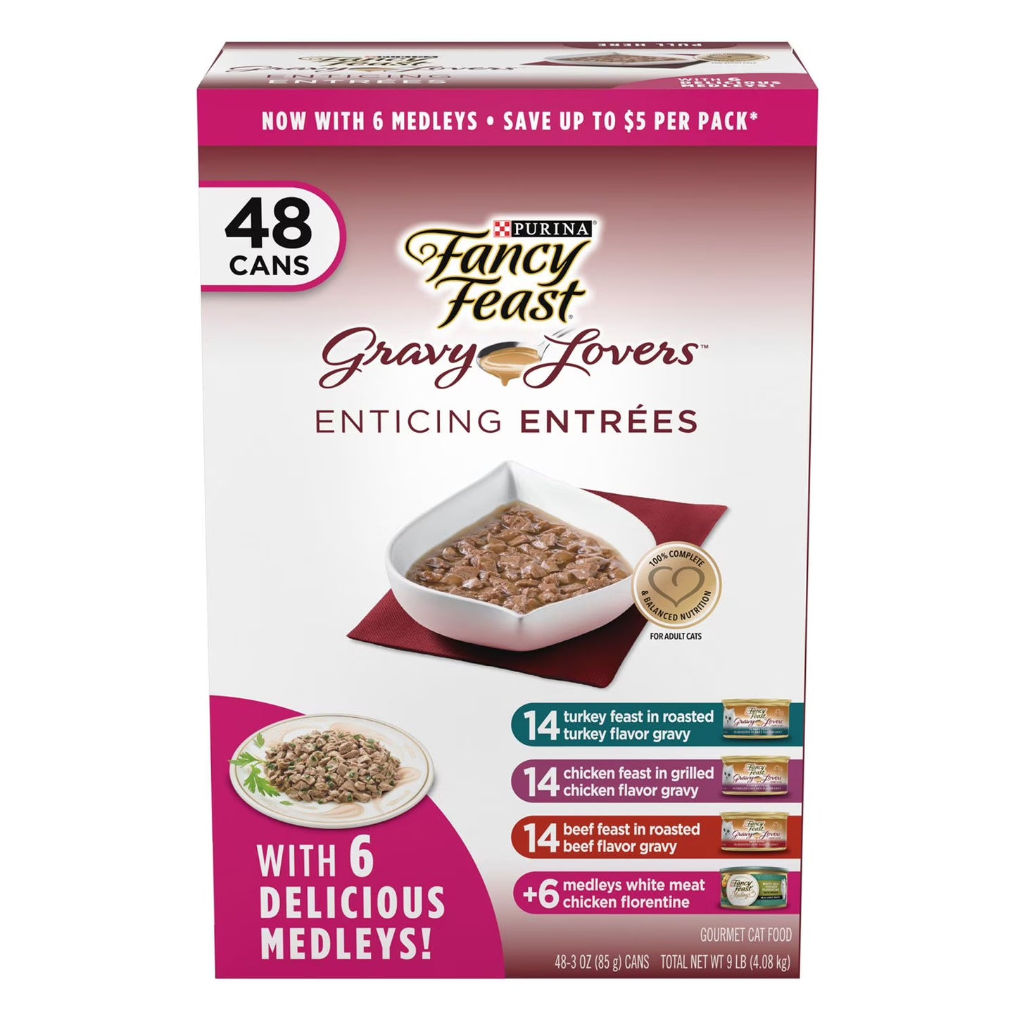 Fancy Feast Variety Pack, Wet Cat Food, 48 ct., 3 oz.