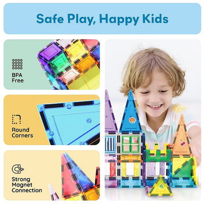 PicassoTiles Magnetic Tile Set, 240pc.