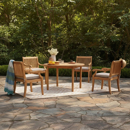 Mosko Teak Outdoor Dining Patio Set, 5pc