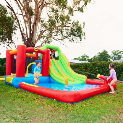 Inflatable Double Slide Water Fun Park with Bouncy Castle