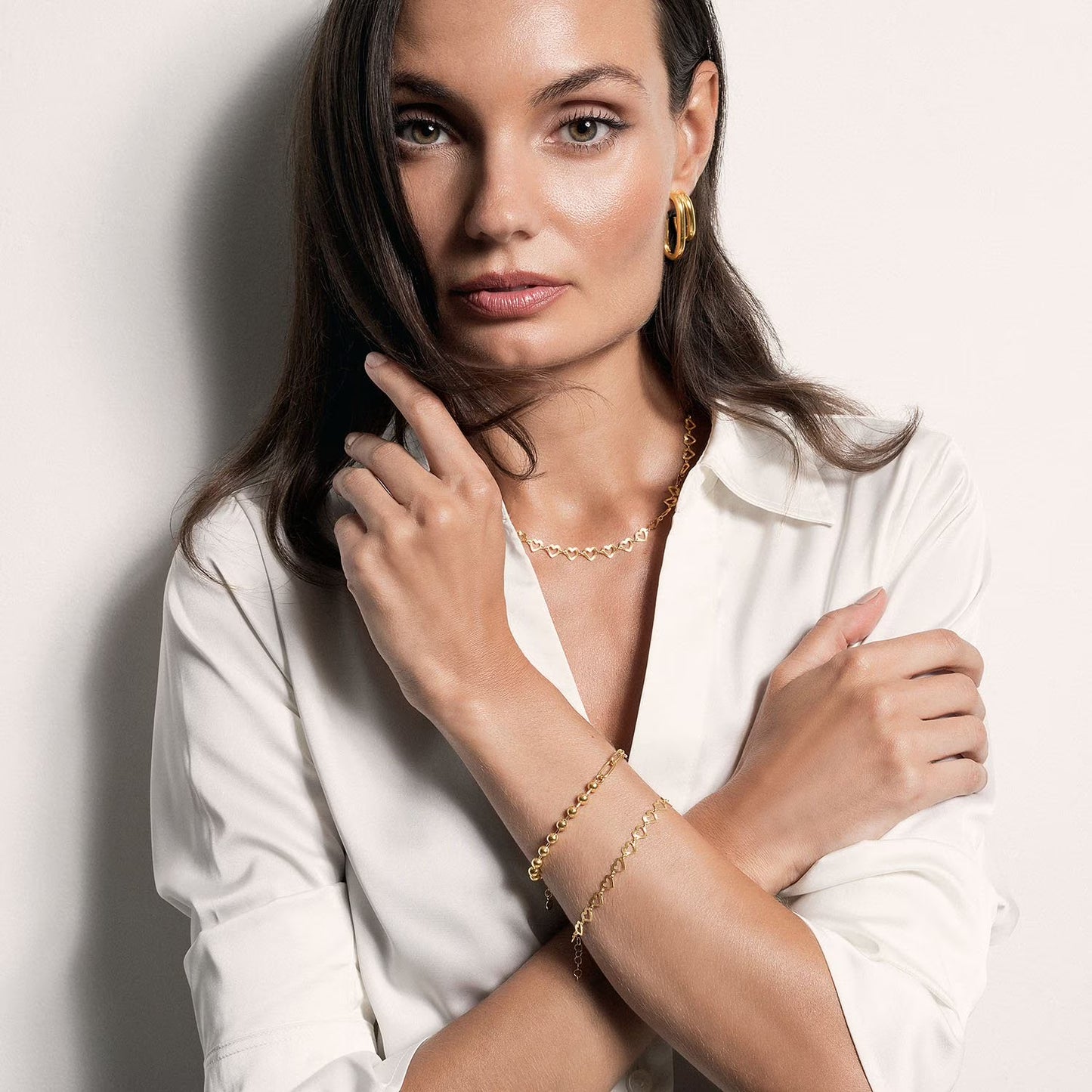 Cutout Heart Chain Bracelet in 18K Gold Vermeil