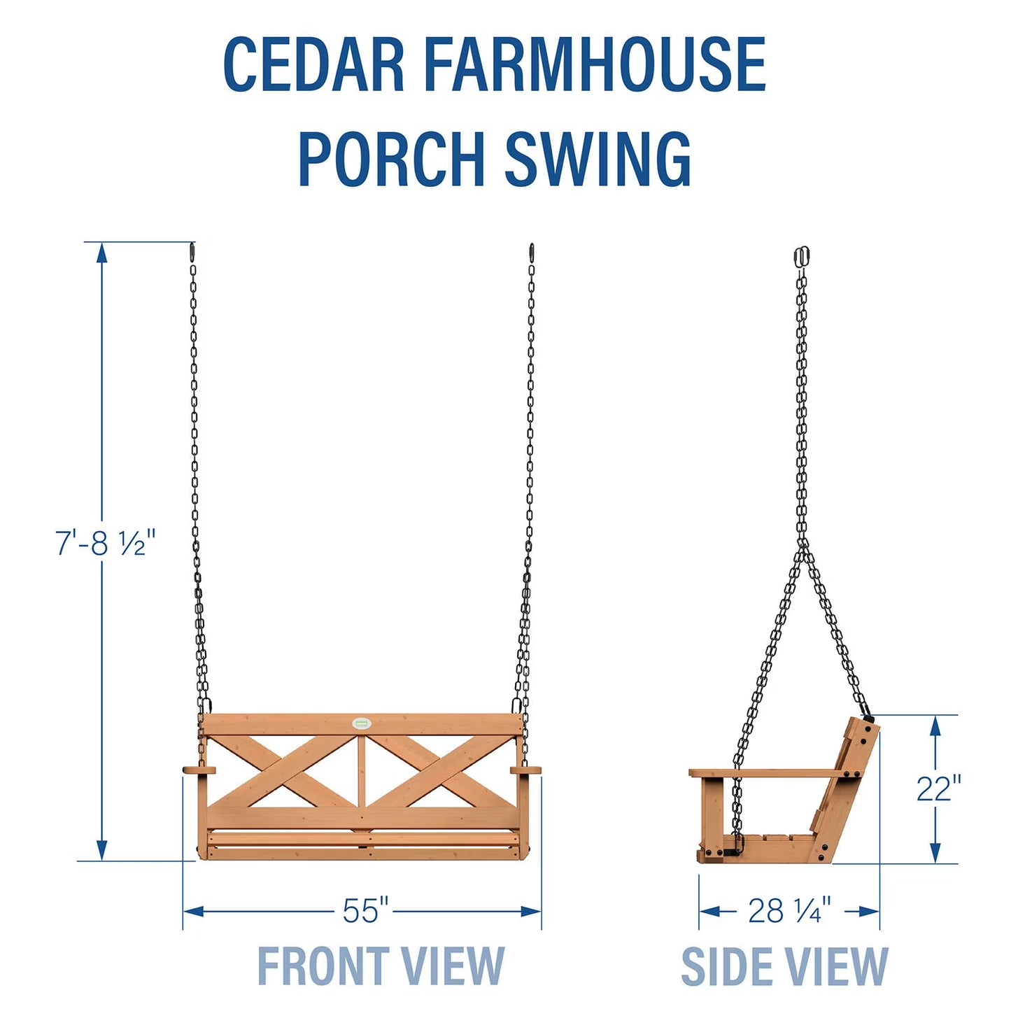 Cedar Farmhouse Porch Swing
