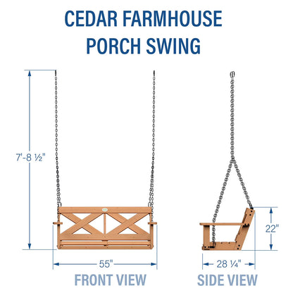 Cedar Farmhouse Porch Swing
