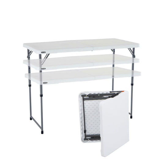 4' Commercial Grade Adjustable Fold-in-Half Table