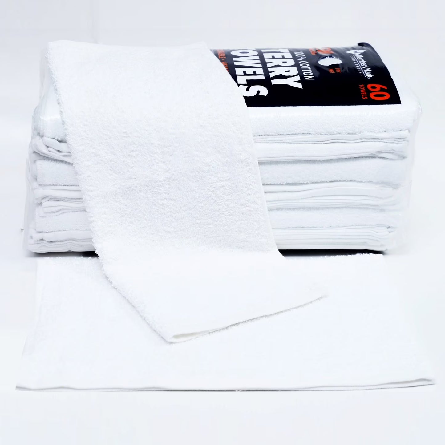 100% Cotton Terry Towels, 14" x 17", 60 ct.