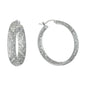 Hoop Earring and Bangle Bracelet Set in Sterling Silver