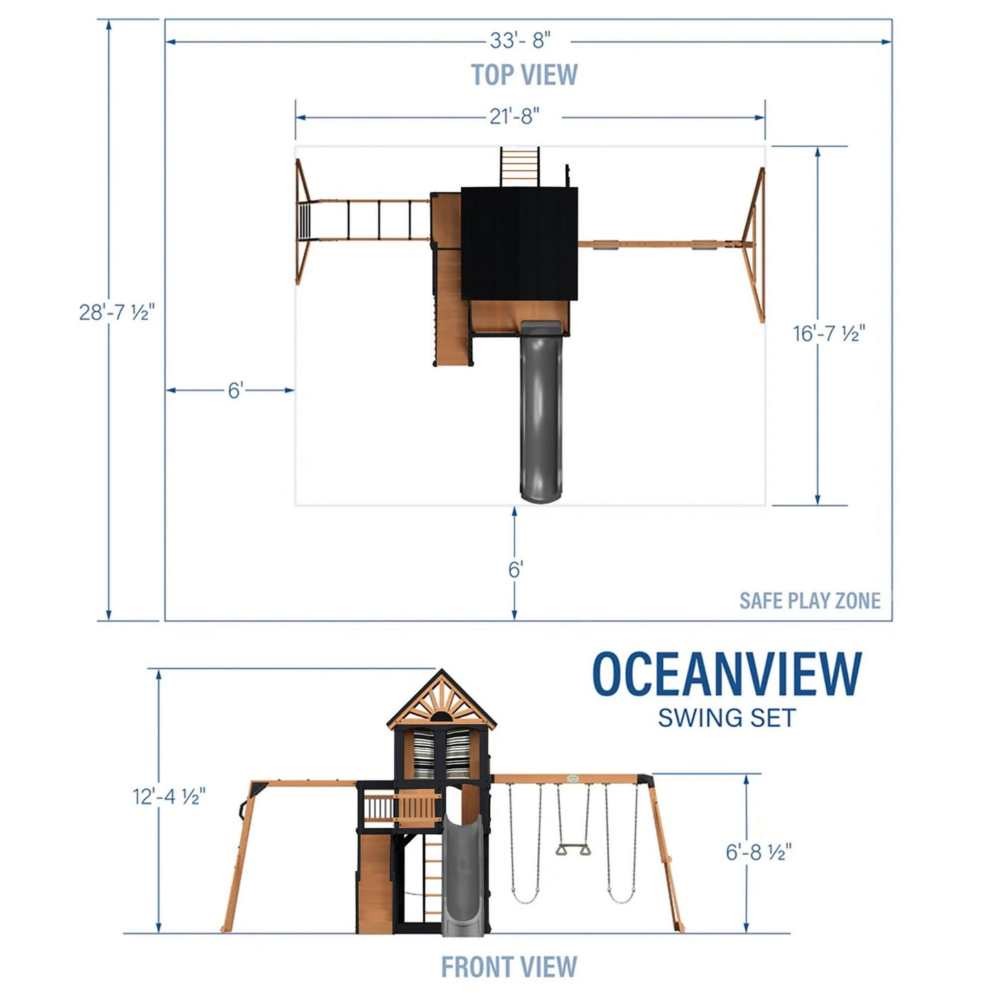 Backyard Discovery Oceanview II Cedar Wood Swing Set