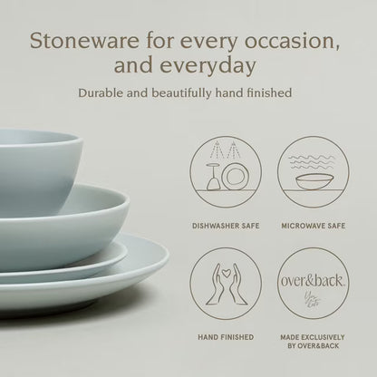 Over&Back 16-Piece Coupe Stoneware Dinnerware Set