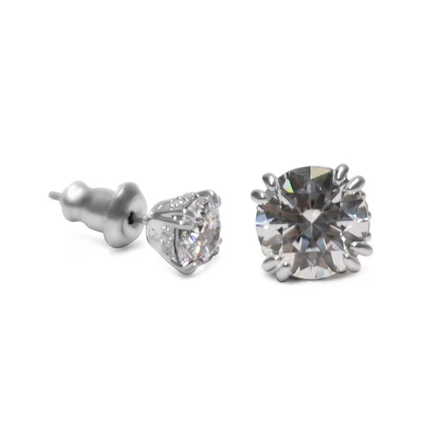 Round Cut White Crystal Stilla Stud Earrings