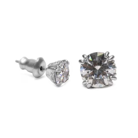 Round Cut White Crystal Stilla Stud Earrings