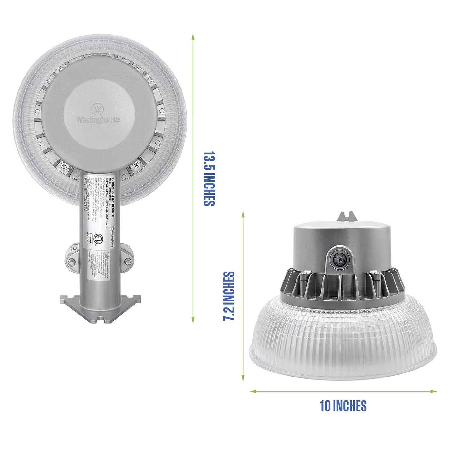 5000 Lumen Wired Barn Light, Set of 2