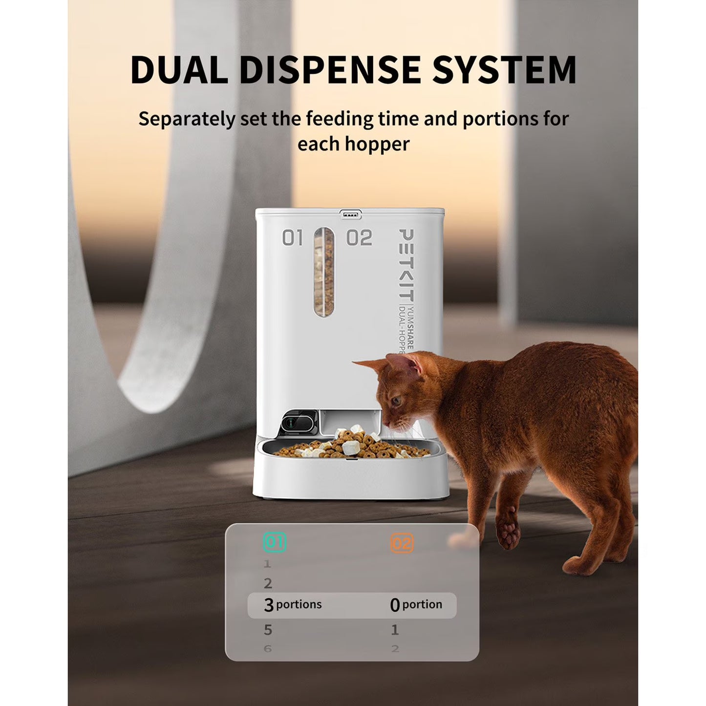 YumShare Dual-Hopper Smart Pet Food Dispenser