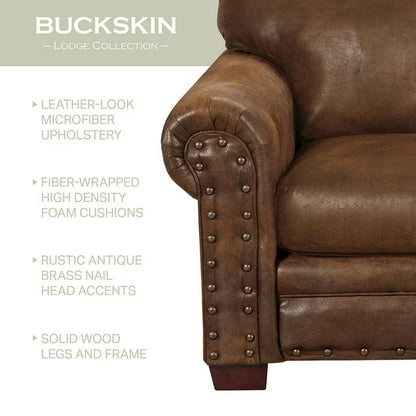 Buckskin Nailhead 4-Piece Living Room Set