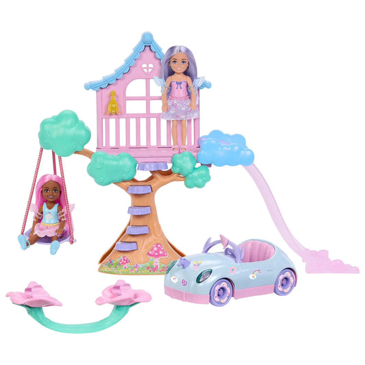 Fantasy Treehouse Playset with 2 Chelsea Dolls and Car