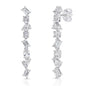 Lab White Sapphire Mixed Cut Dangle Earrings in Sterling Silver