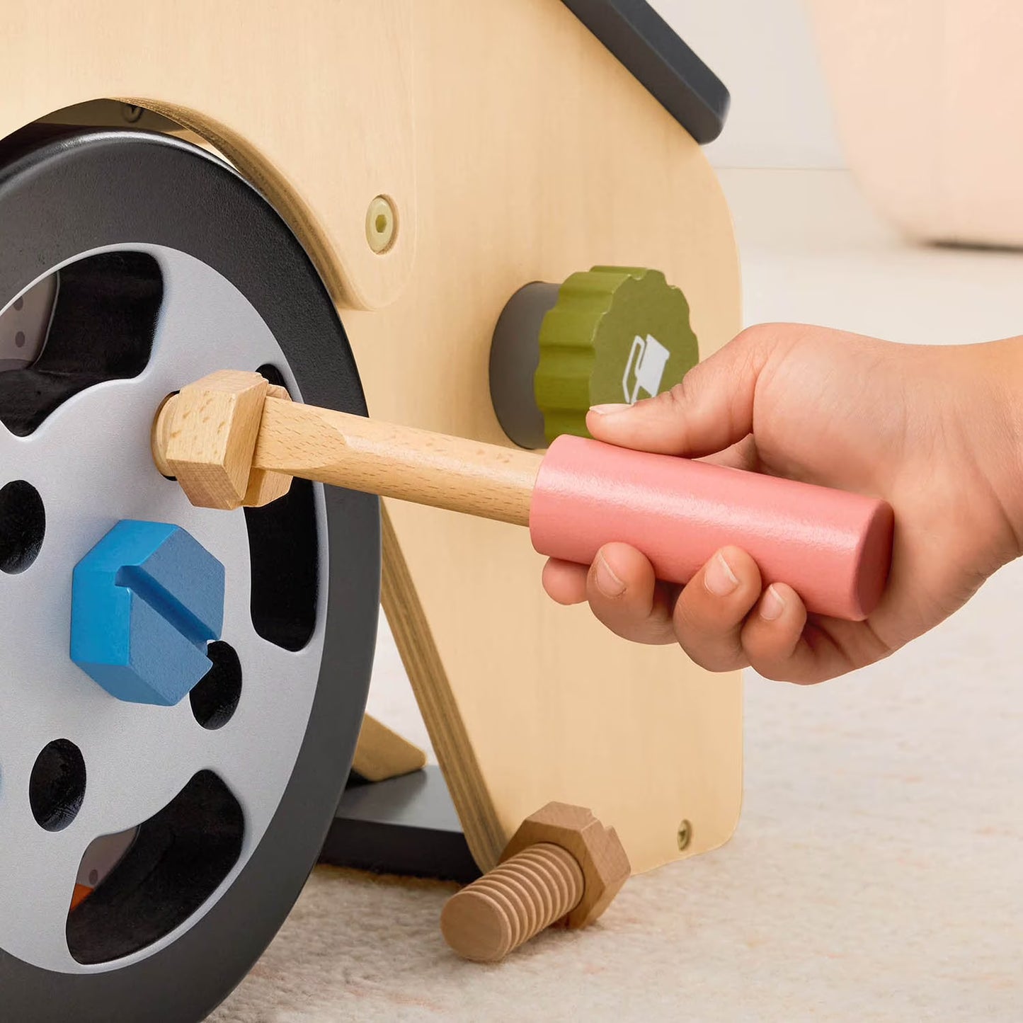 Wooden Car Mechanic Playset