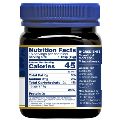 Raw Manuka Honey 8.8 oz- Manuka Health UMF 20+ (MGO 850+)