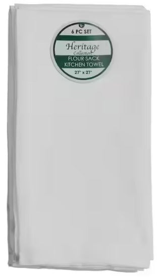 White Solid Cotton Kitchen Towel Set